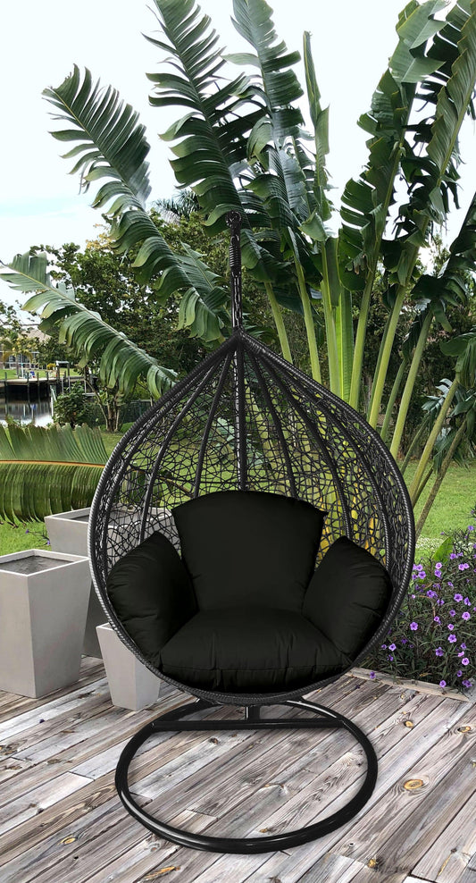 Primo Black Indoor Outdoor Replacement Cushion for Egg Chair - AFS