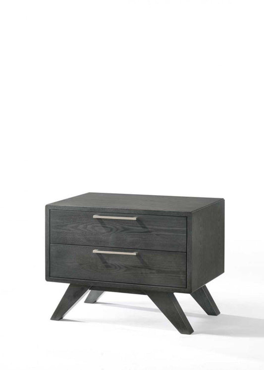 Modern Gray Wash Nightstand with Two Drawers - AFS