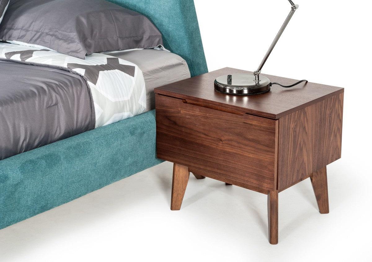 Mid Century Modern Walnut Veneer Nightstand - AFS