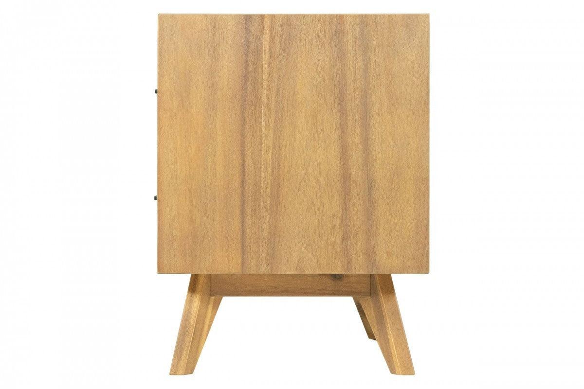 Natural Light Mocha Contemporary Nightstand with Two Drawers - AFS