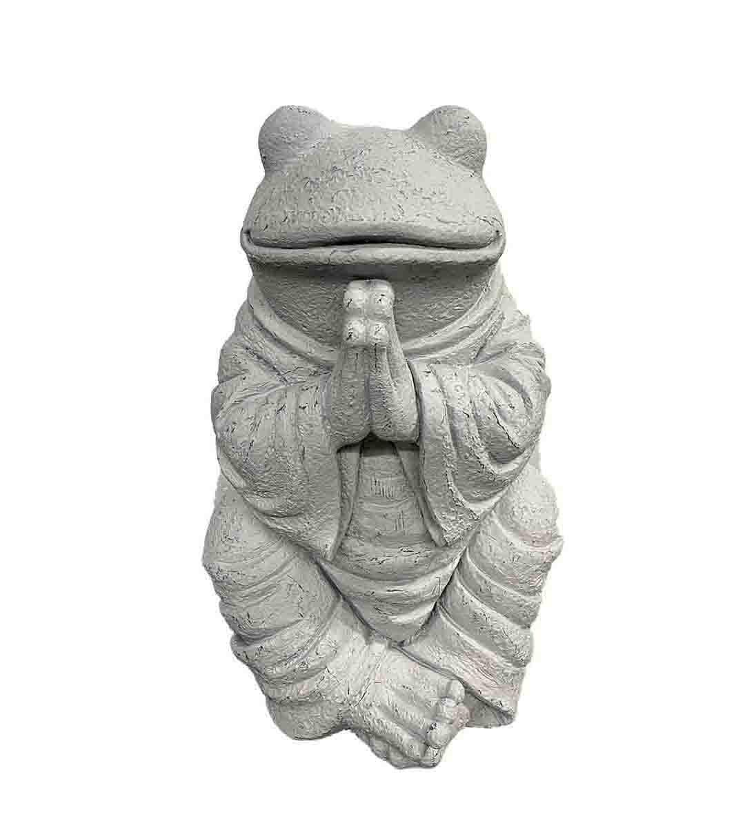 18" Light Grey Praying Frog Indoor Outdoor Statue - AFS