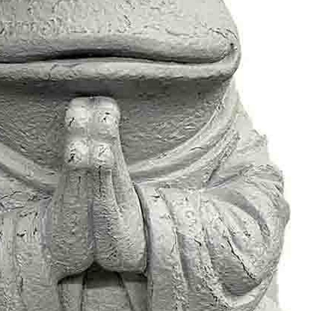 18" Light Grey Praying Frog Indoor Outdoor Statue - AFS