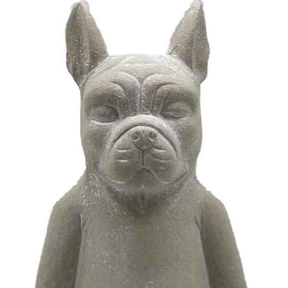 16" Cream Budha Dog Indoor Outdoor Statue - AFS