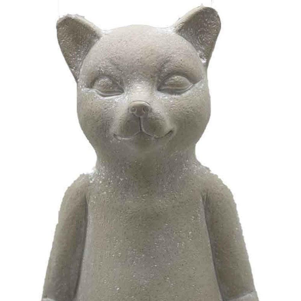 16" Cream Budha Cat Indoor Outdoor Statue - AFS