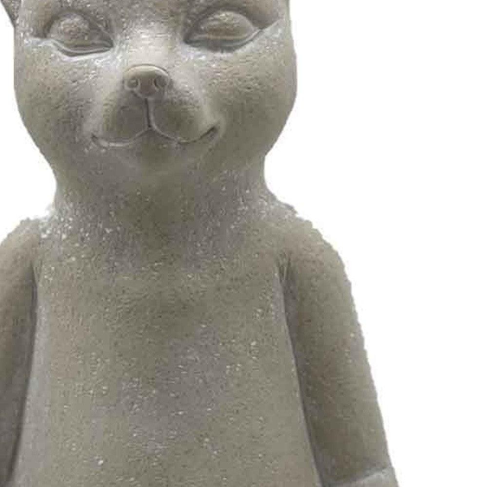 16" Cream Budha Cat Indoor Outdoor Statue - AFS