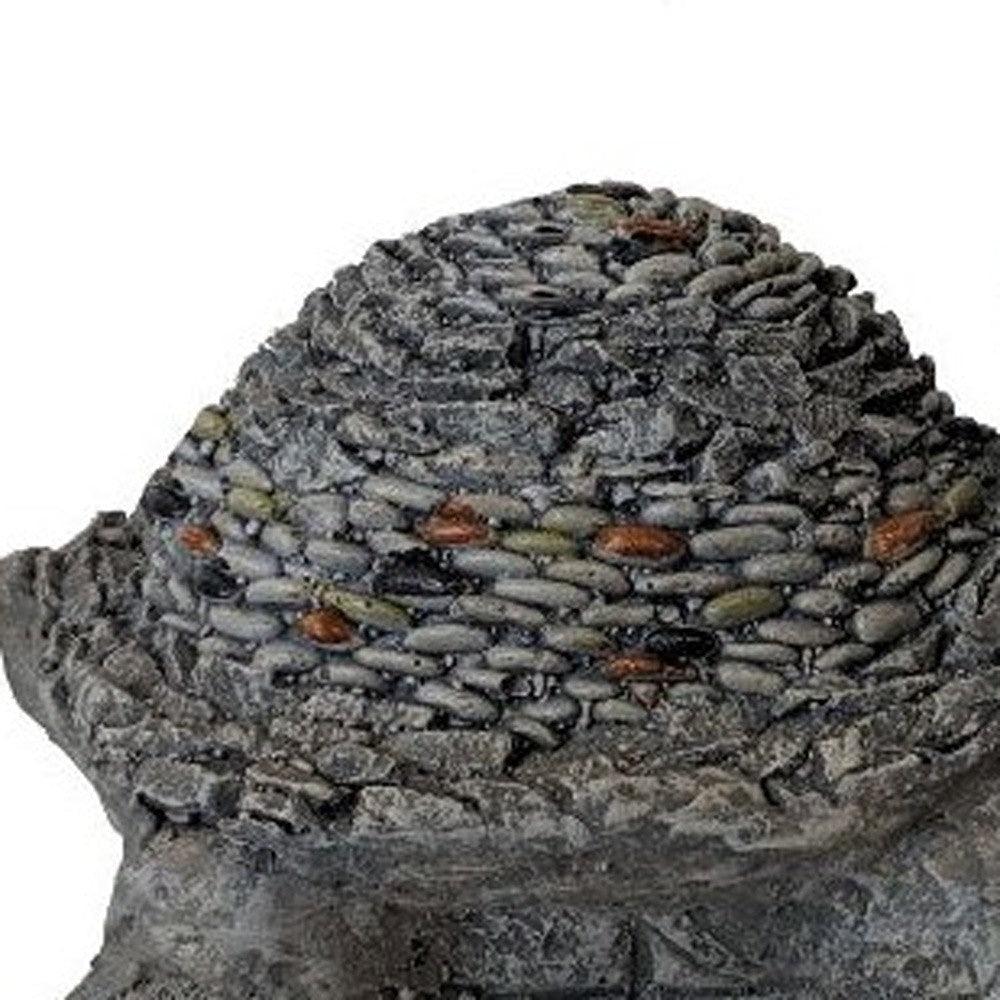 9" Rustic Gray Happy Turtle Outdoor Statue - AFS