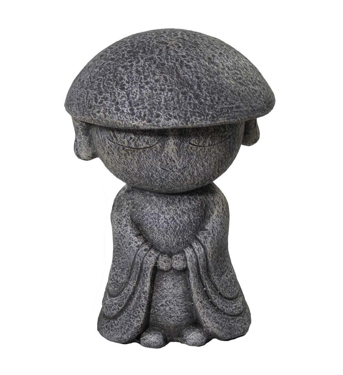 14" Gray Hatted Monk Indoor Outdoor Statue - AFS