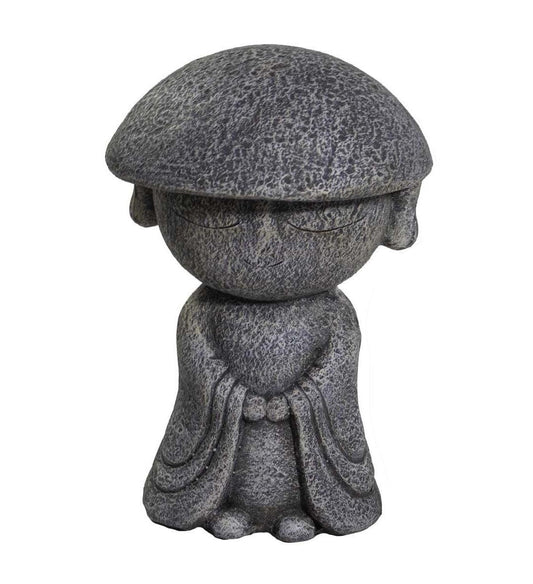 14" Gray Hatted Monk Indoor Outdoor Statue - AFS