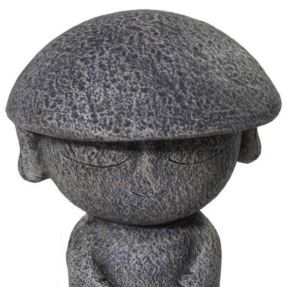 14" Gray Hatted Monk Indoor Outdoor Statue - AFS