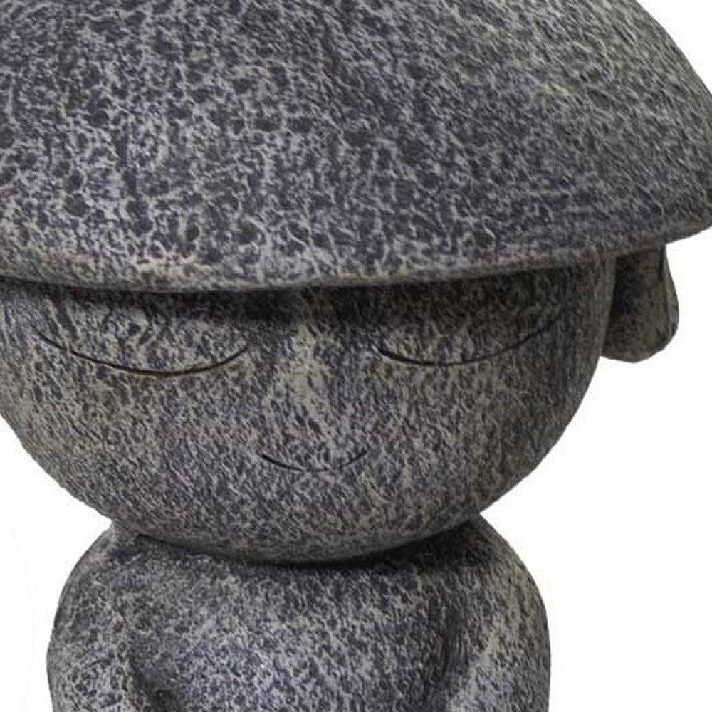 14" Gray Hatted Monk Indoor Outdoor Statue - AFS