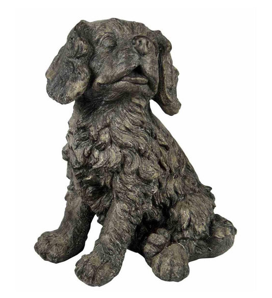 15" Rustic Barking Dog Indoor Outdoor Statue - AFS