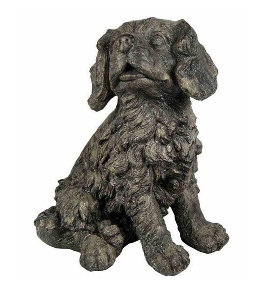 15" Rustic Barking Dog Indoor Outdoor Statue - AFS