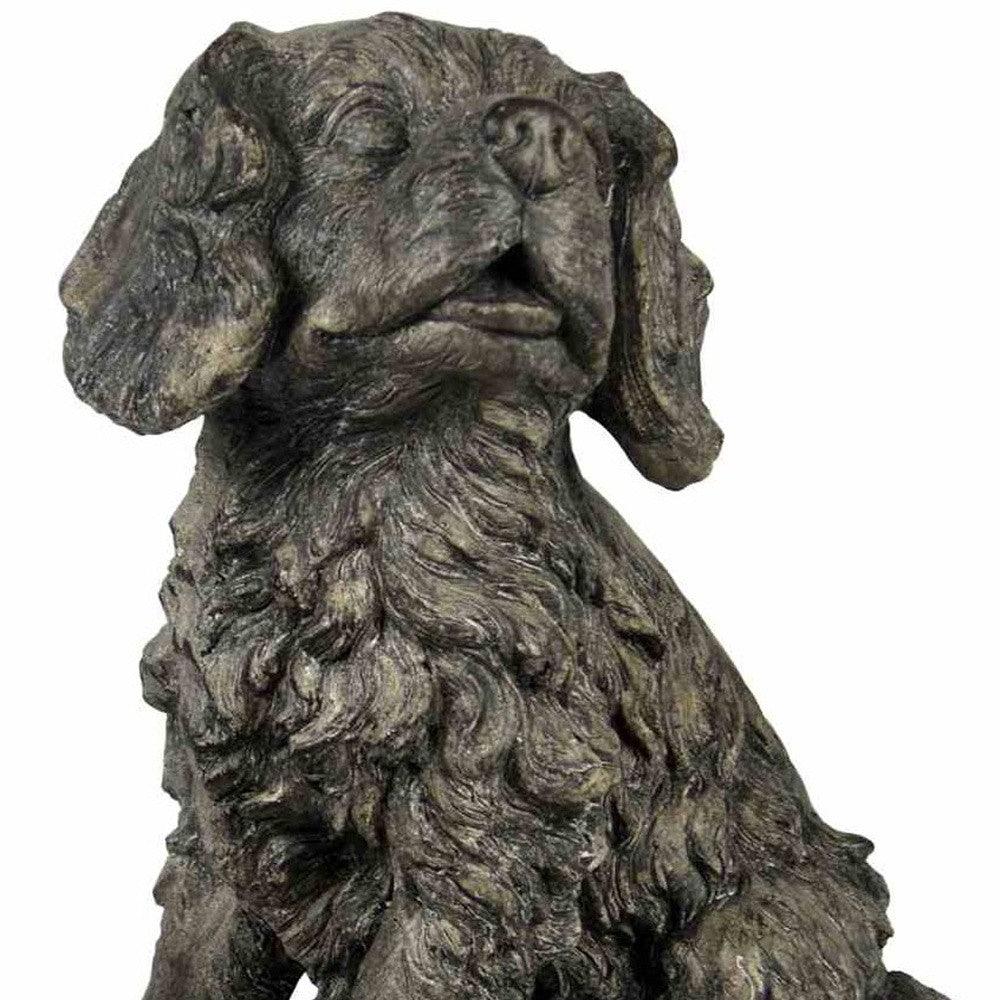 15" Rustic Barking Dog Indoor Outdoor Statue - AFS