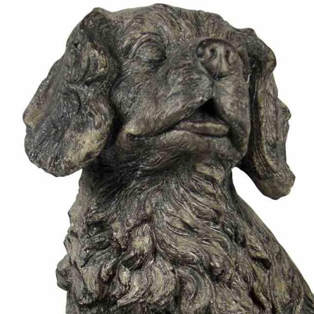 15" Rustic Barking Dog Indoor Outdoor Statue - AFS