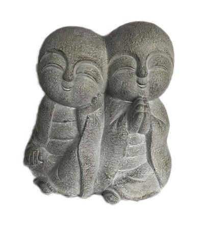 15" Two Monks Back to Back Indoor Outdoor Statue - AFS