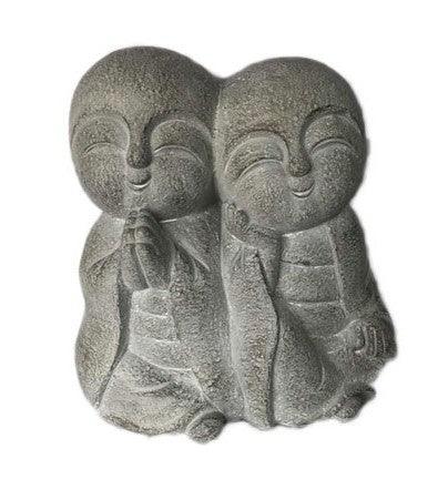 15" Two Monks Back to Back Indoor Outdoor Statue - AFS