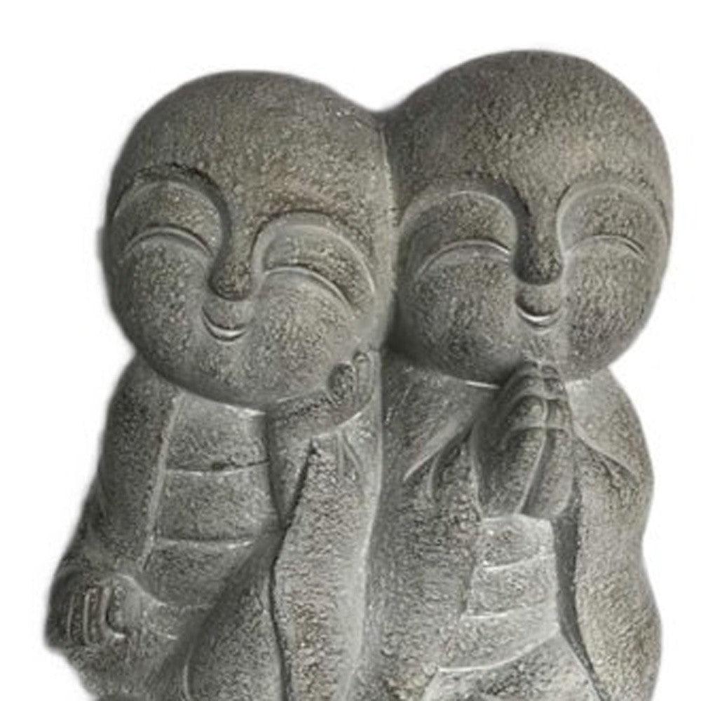 15" Two Monks Back to Back Indoor Outdoor Statue - AFS