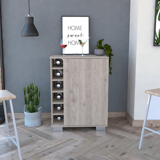 Light Gray Bar Cabinet with One Door Panel - AFS