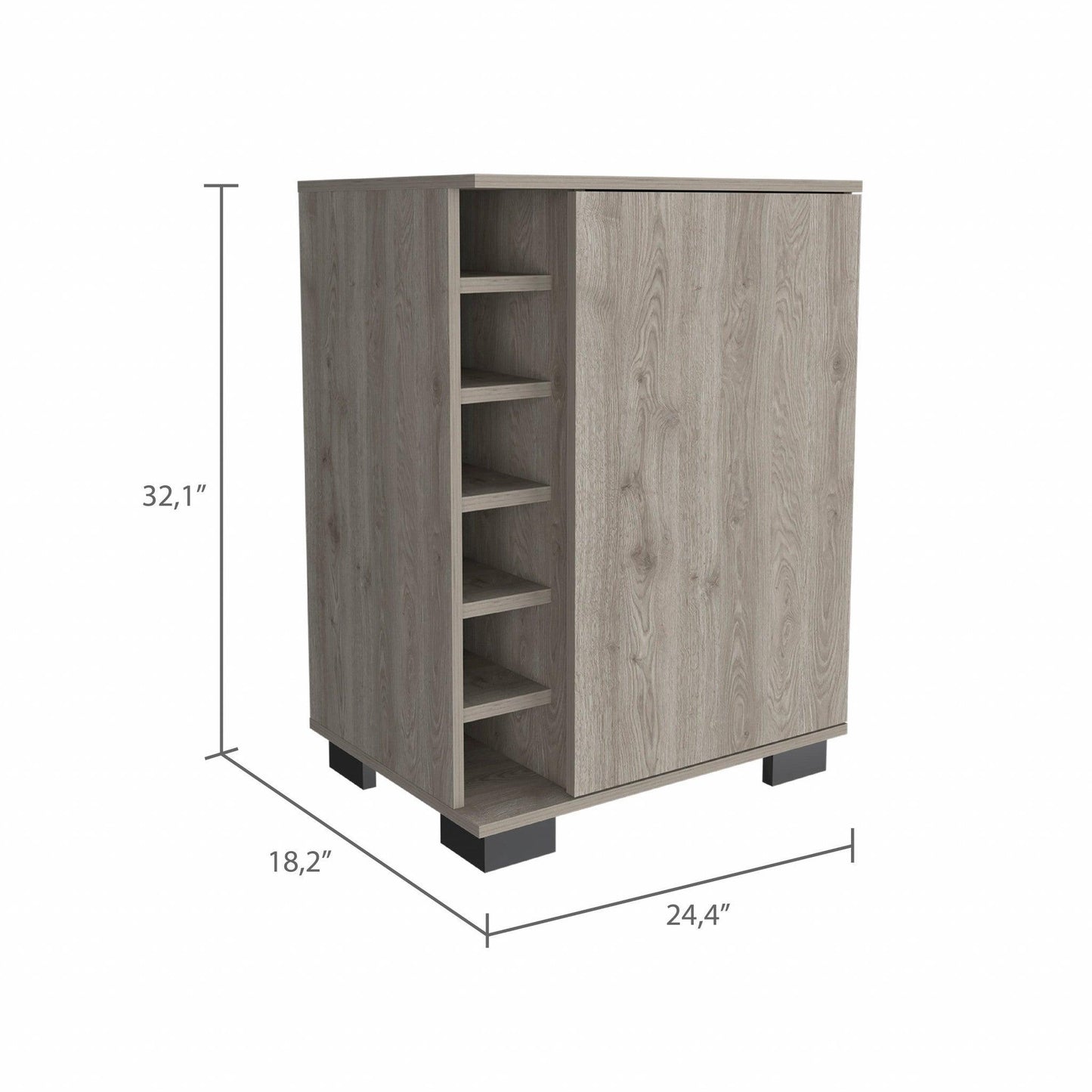 Light Gray Bar Cabinet with One Door Panel - AFS