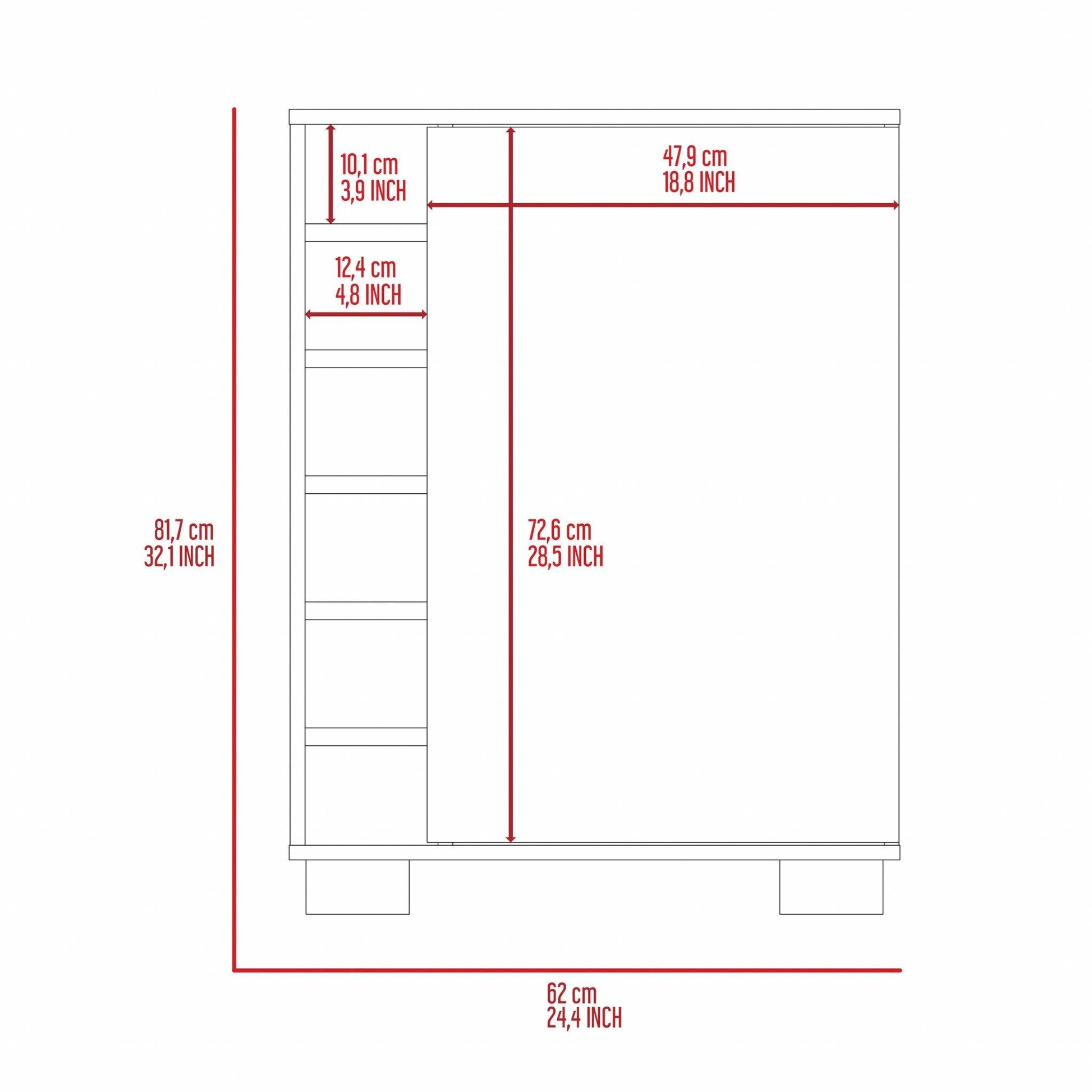 Light Gray Bar Cabinet with One Door Panel - AFS