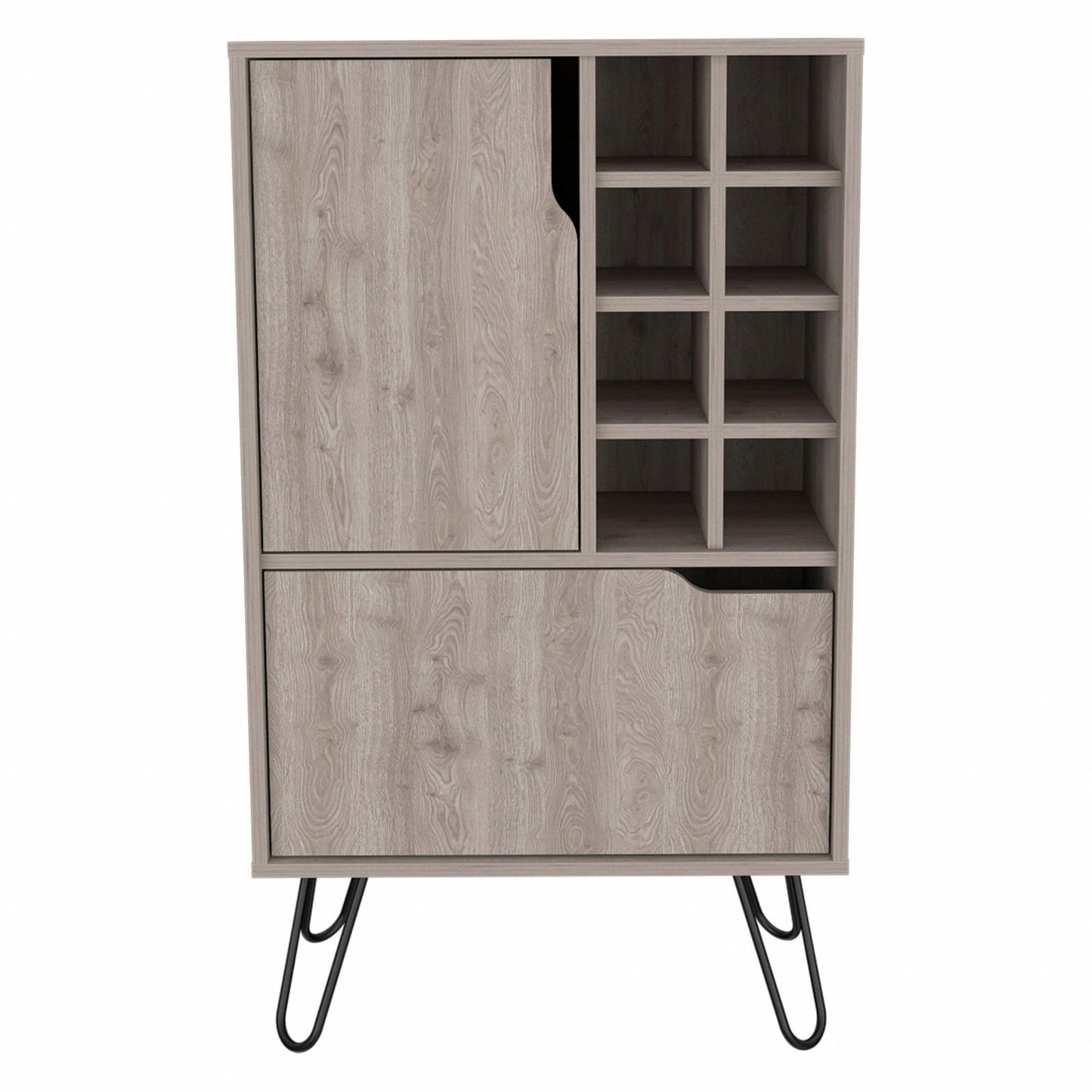 Light Gray Bar Cabinet with Two Door Panels - AFS