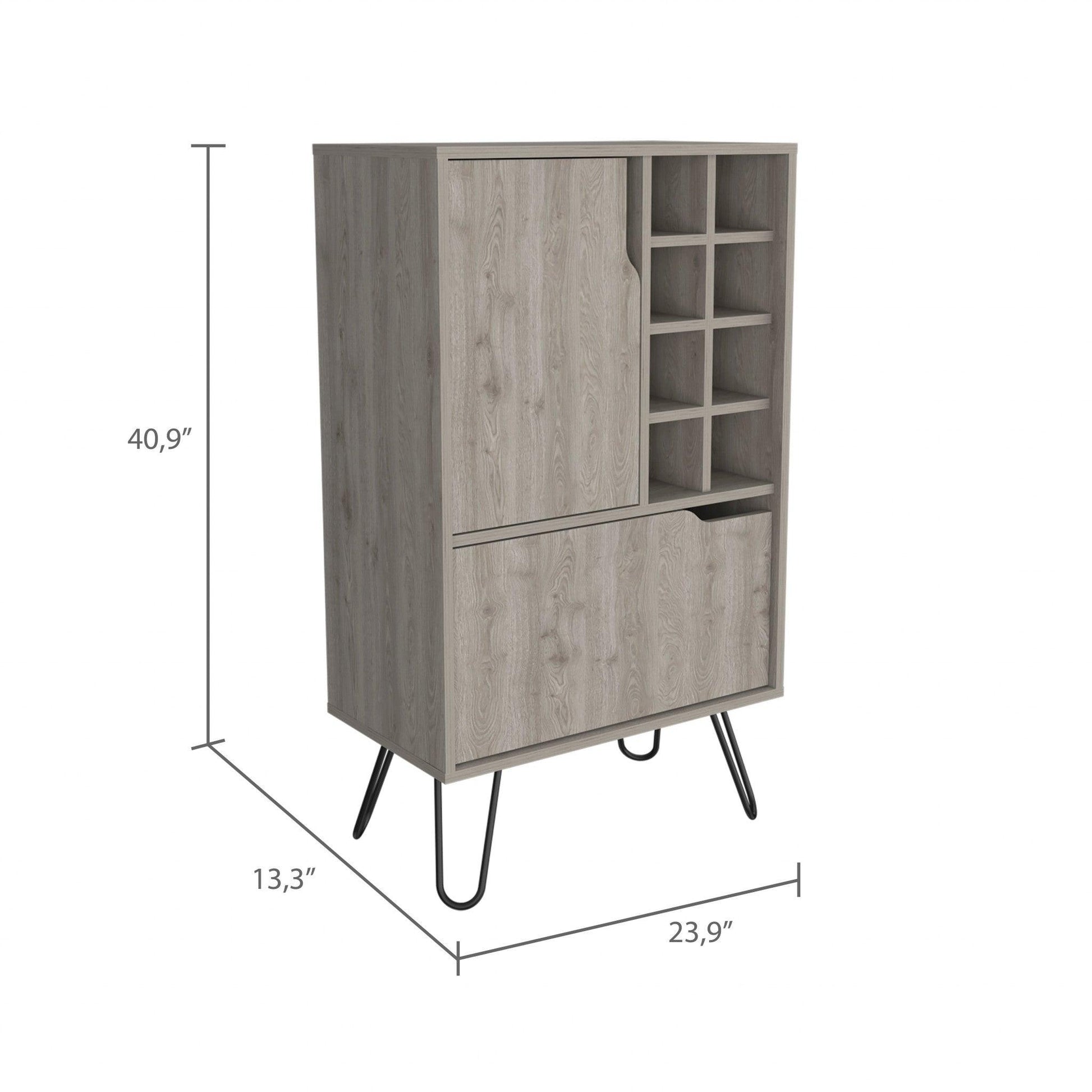 Light Gray Bar Cabinet with Two Door Panels - AFS