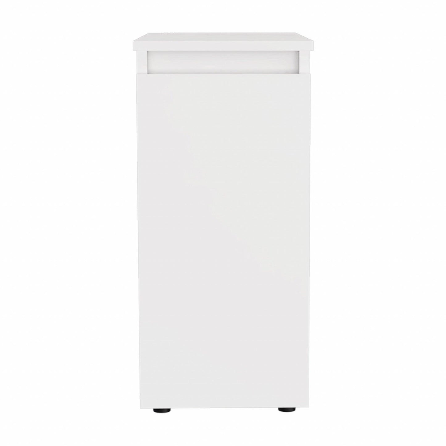 White Bathroom Cabinet with Top Shelf and Sliding Drawer - AFS