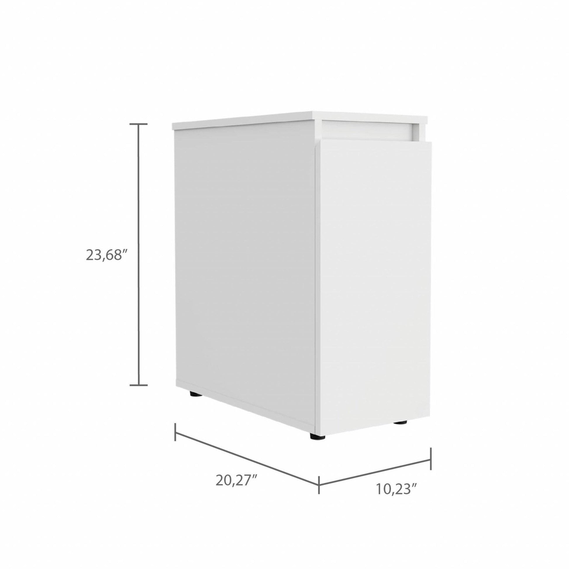 White Bathroom Cabinet with Top Shelf and Sliding Drawer - AFS