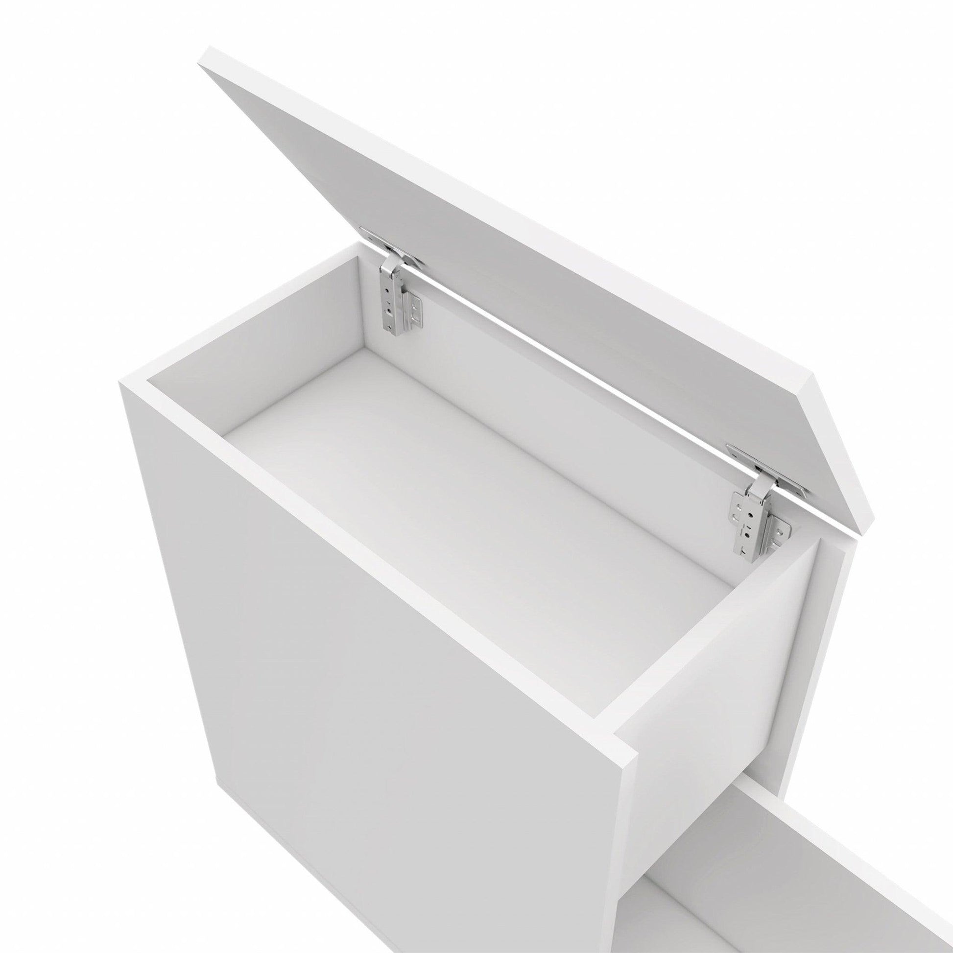 White Bathroom Cabinet with Top Shelf and Sliding Drawer - AFS