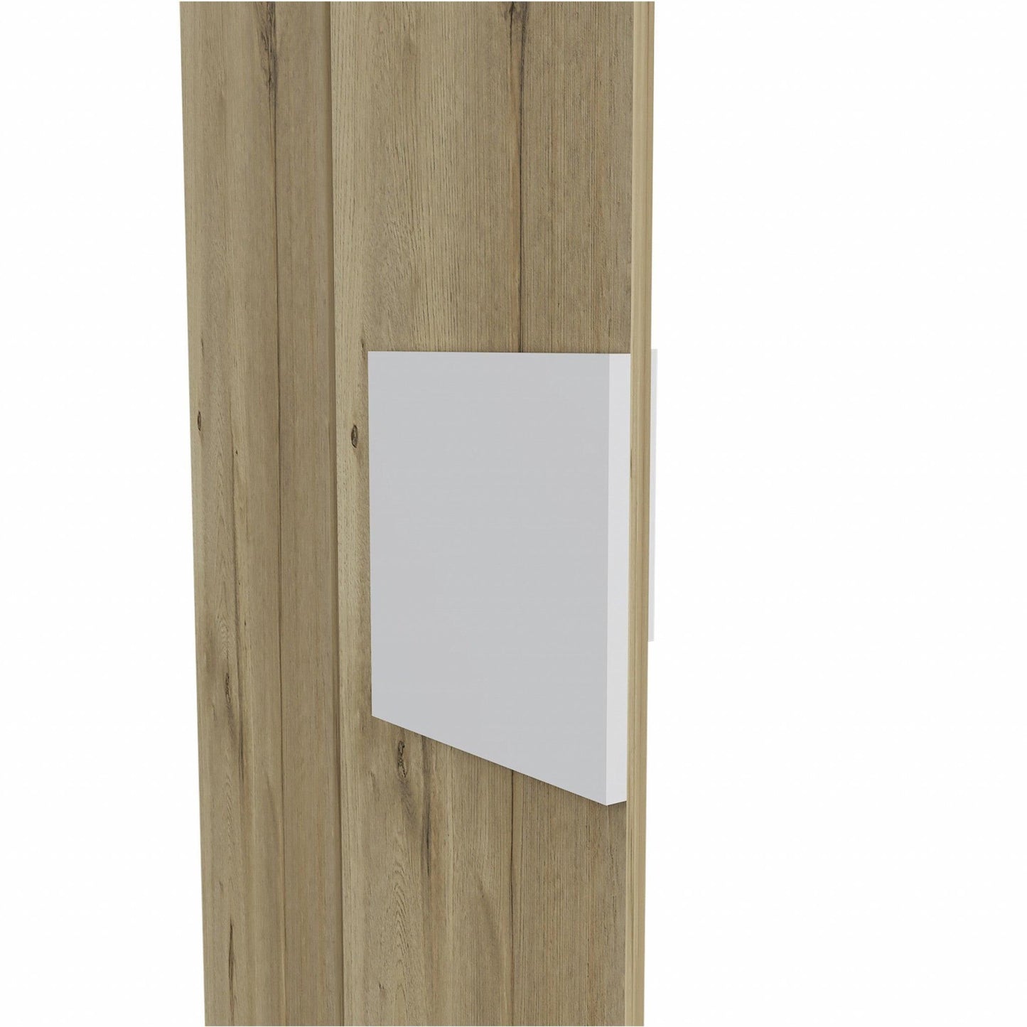 Light Oak and White Multi Purpose Vertical Hanging Cabinet - AFS