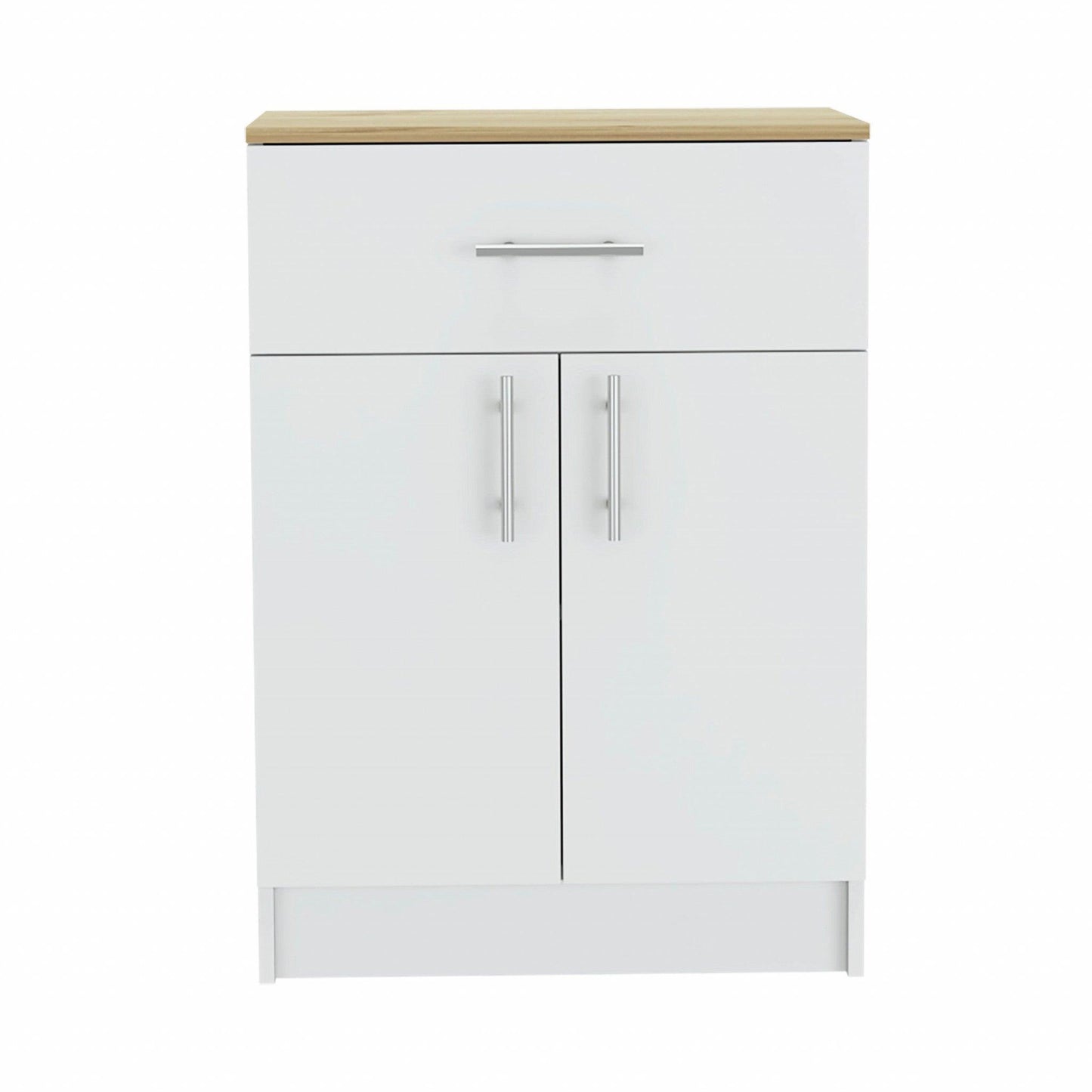 Ligh Oak and White Pantry Cabinet - AFS