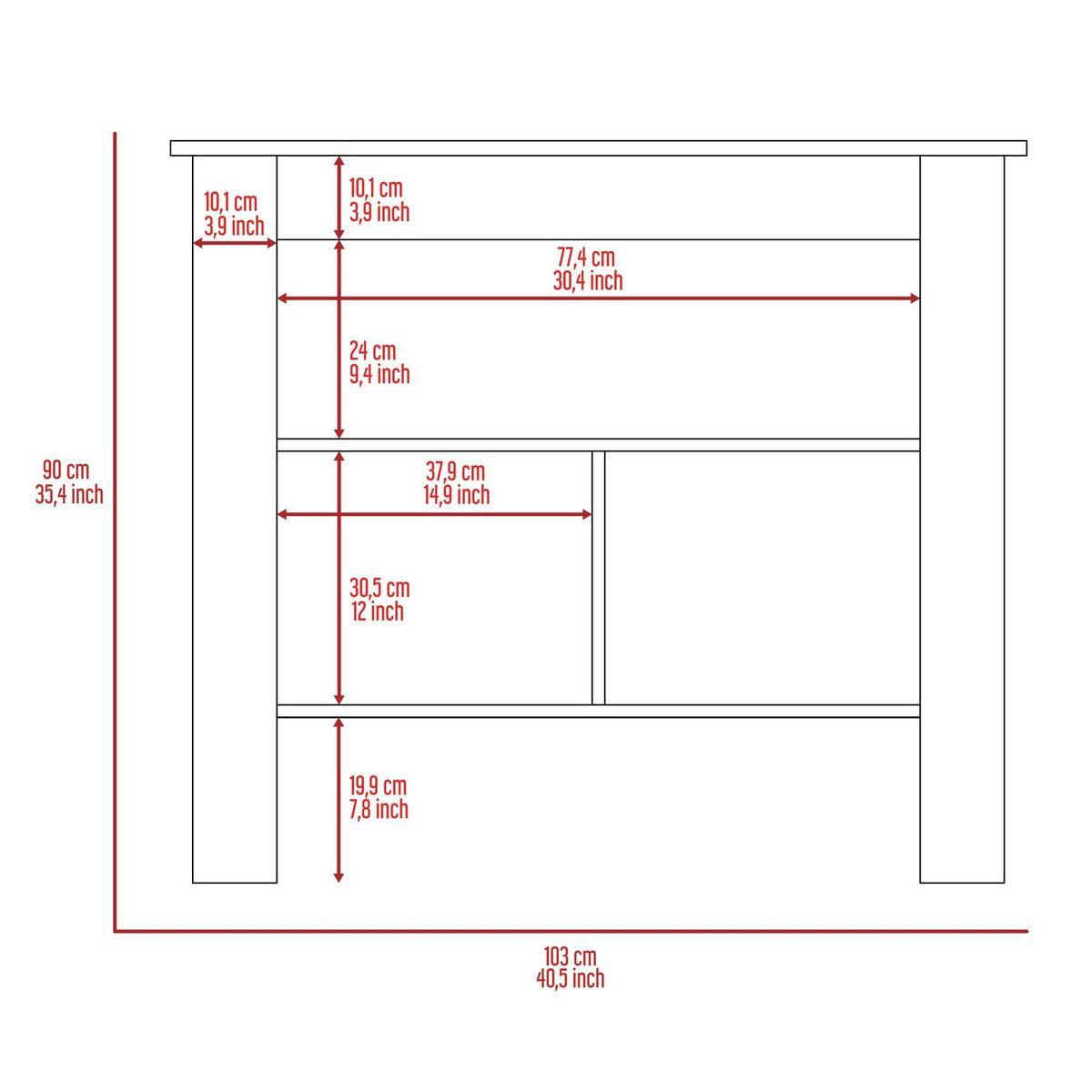 Marble and White Kitchen Island with Three Storage Shelves - AFS