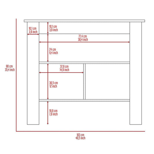 Marble and White Kitchen Island with Three Storage Shelves - AFS