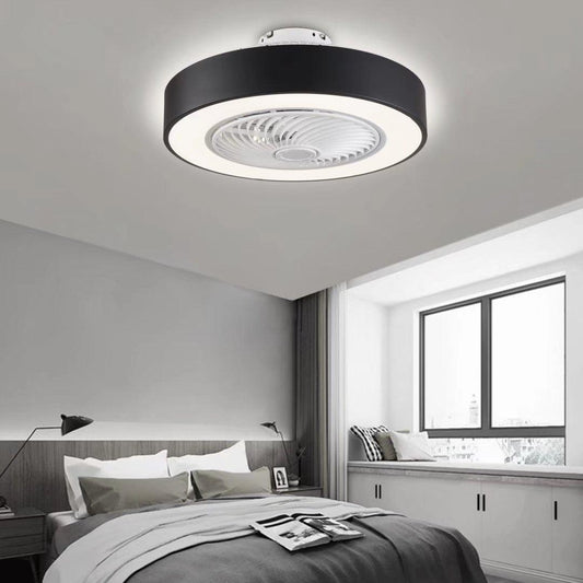 Black and White Mod Invisible Blade Ceiling Fan And Light - AFS