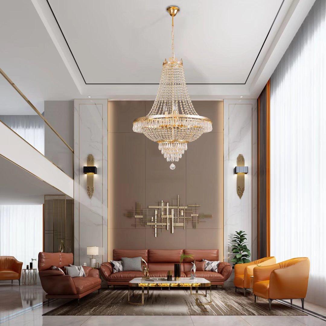 Classy Glam Gold Faux Crystal Chandelier - AFS