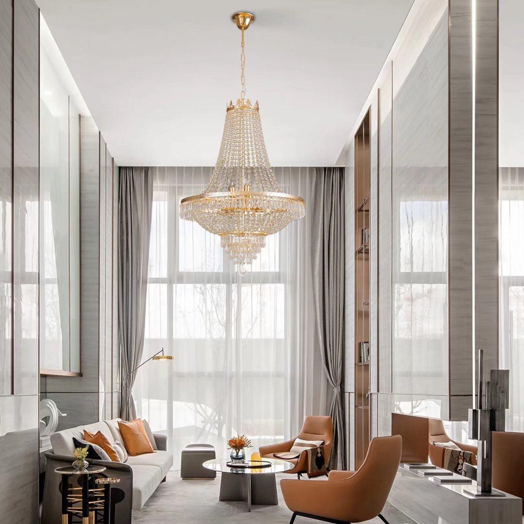 Classy Glam Gold Faux Crystal Chandelier - AFS