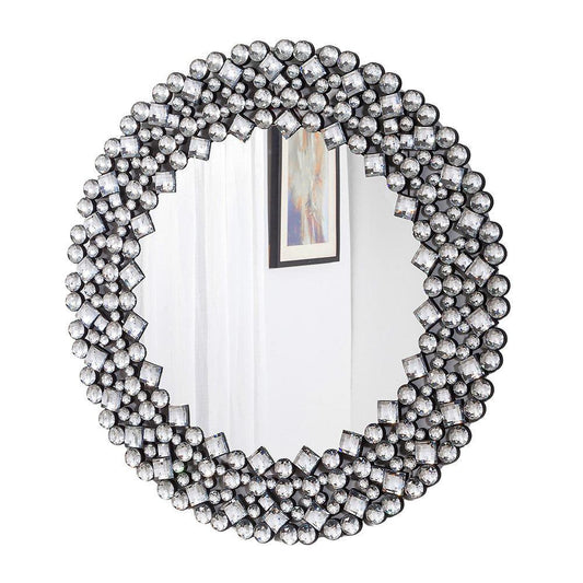 Round Diamond Jeweled Wall Mirror - AFS