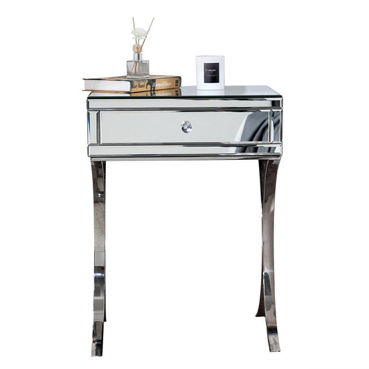 Mirrored Silver Finish Nightstand Drawer - AFS