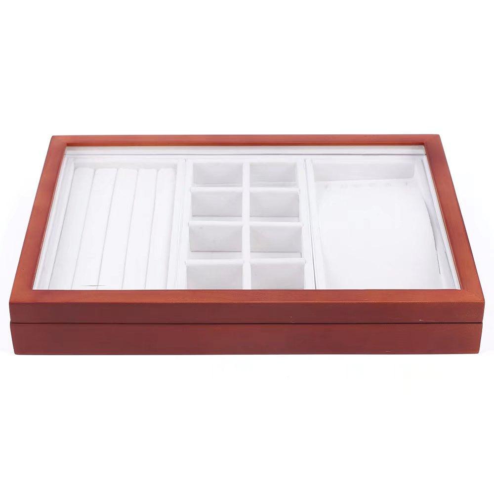 Maple Brown Multi Function Wooden Jewelry Organizer Box - AFS