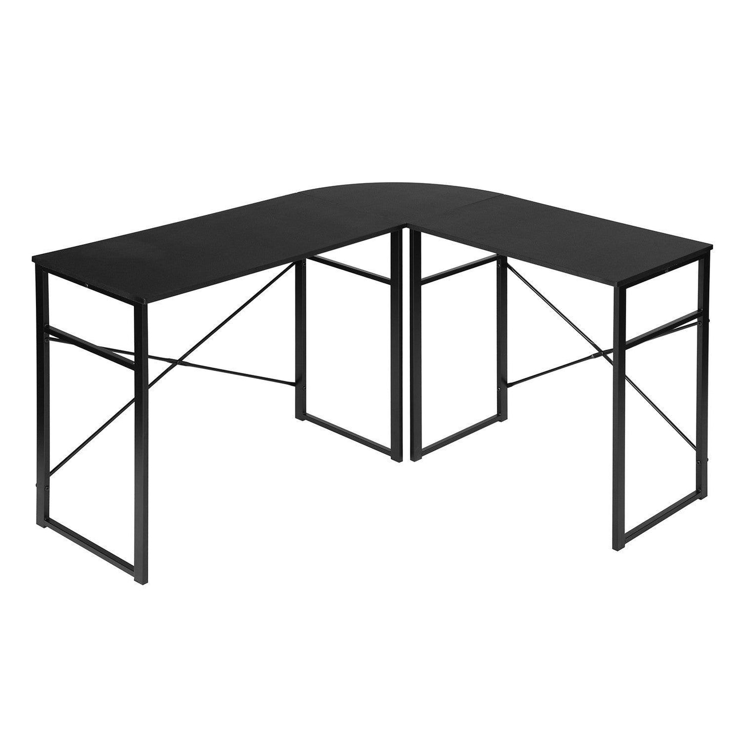 Modern Geo Black L Shape Computer Table - AFS