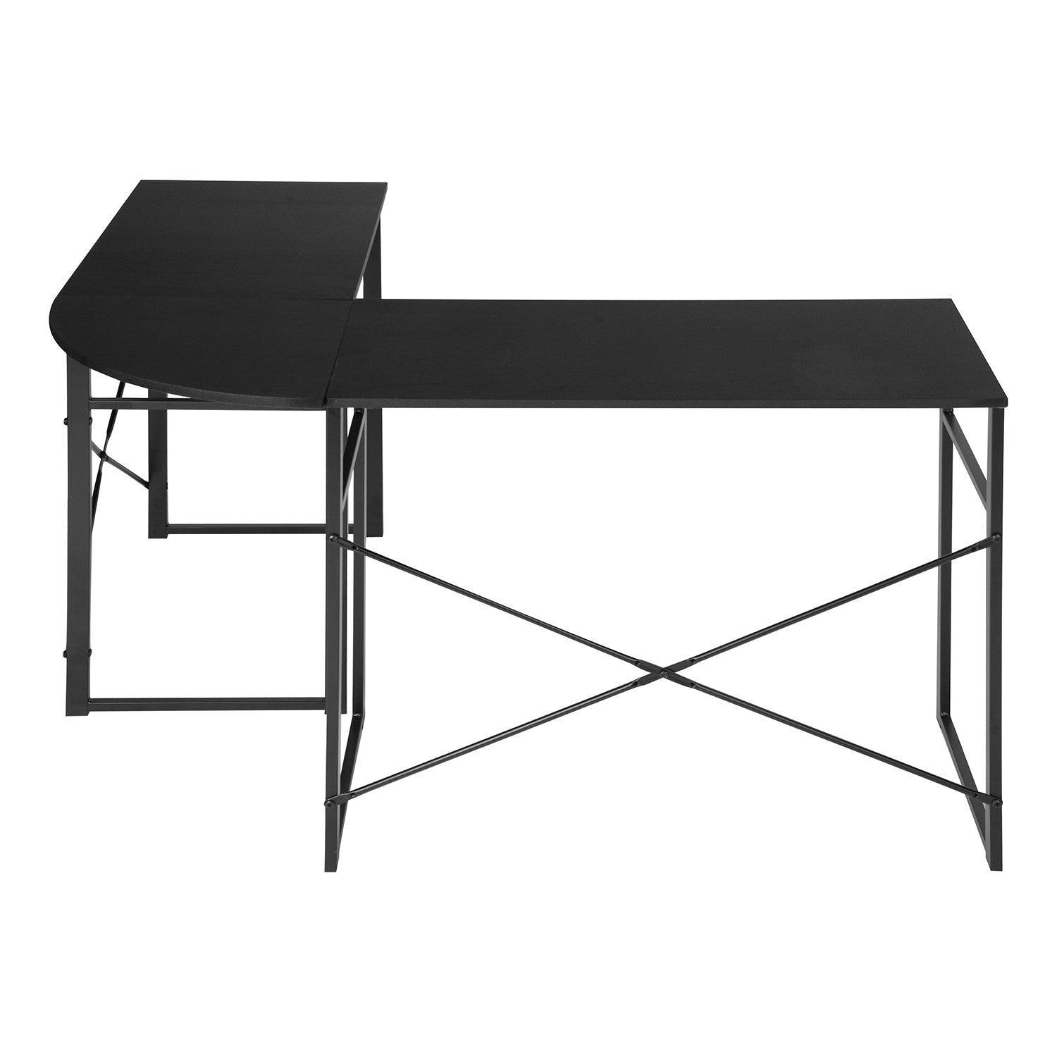 Modern Geo Black L Shape Computer Table - AFS