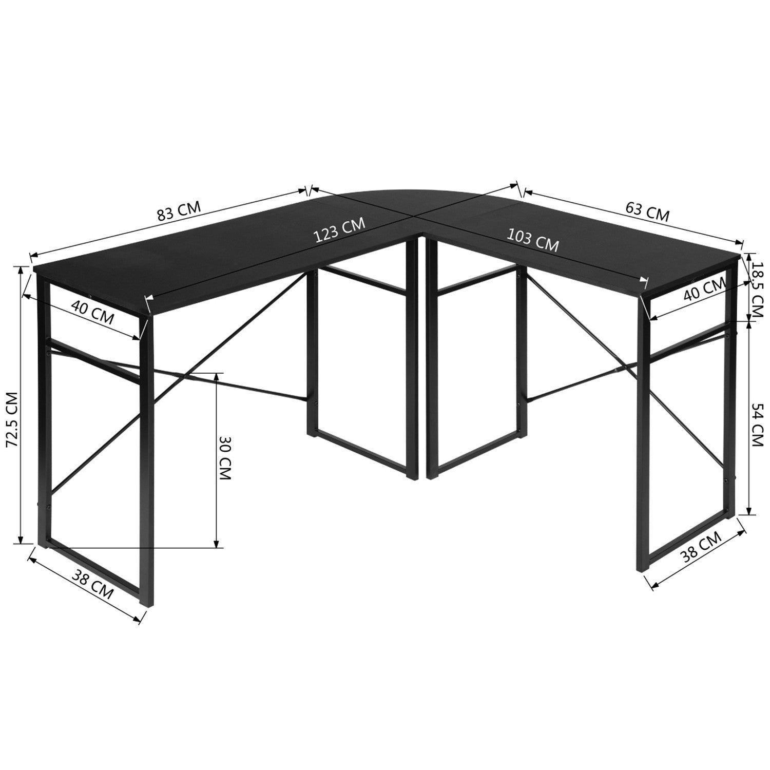 Modern Geo Black L Shape Computer Table - AFS