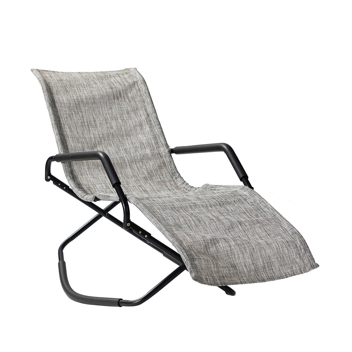 Charcoal Outdoor Reclining Chaise Lounge - AFS