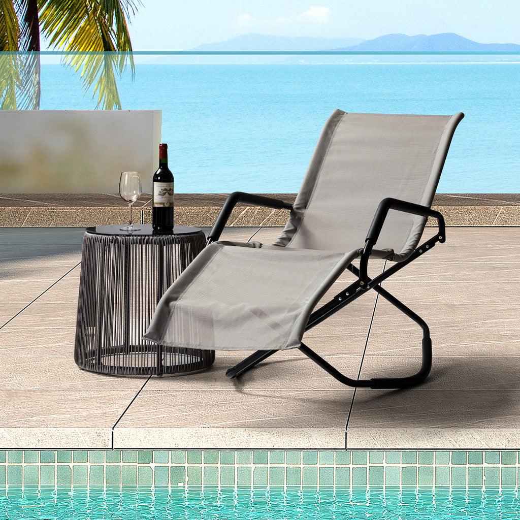 Gray Outdoor Reclining Chaise Lounge - AFS