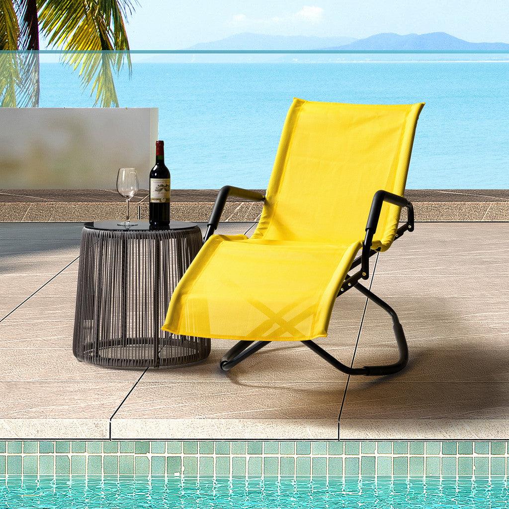 Yellow Outdoor Reclining Chaise Lounge - AFS