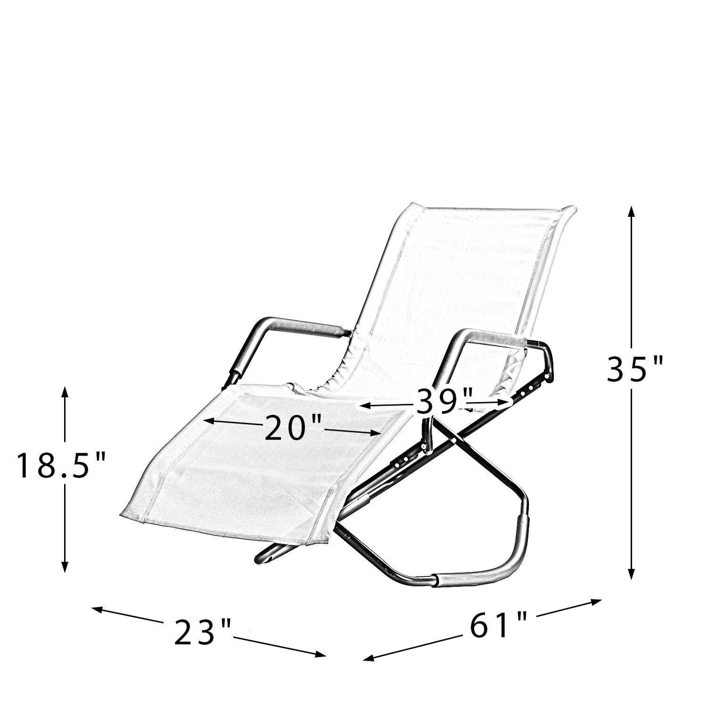 Yellow Outdoor Reclining Chaise Lounge - AFS