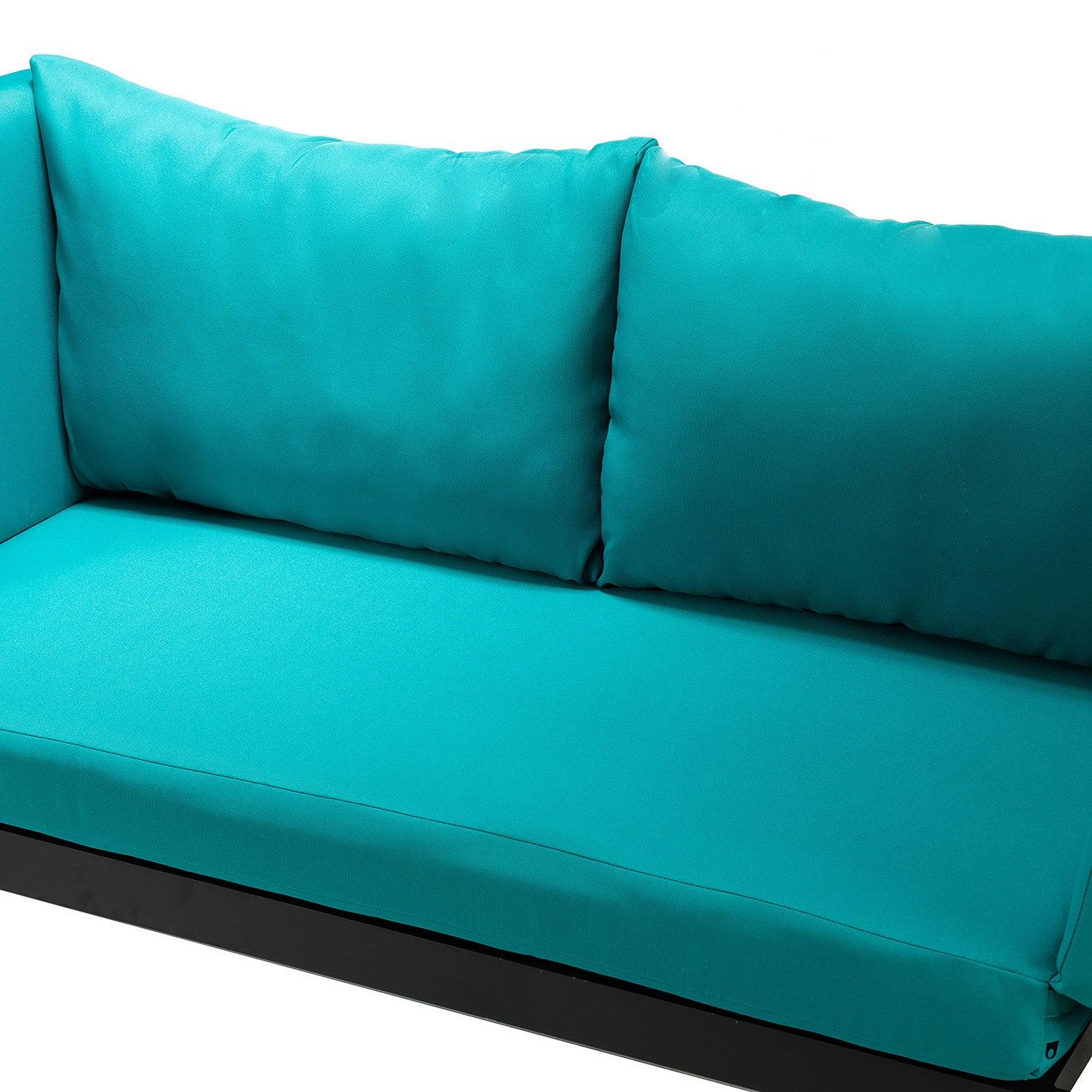 Teal Outdoor Patio Convertible Modern Daybed - AFS