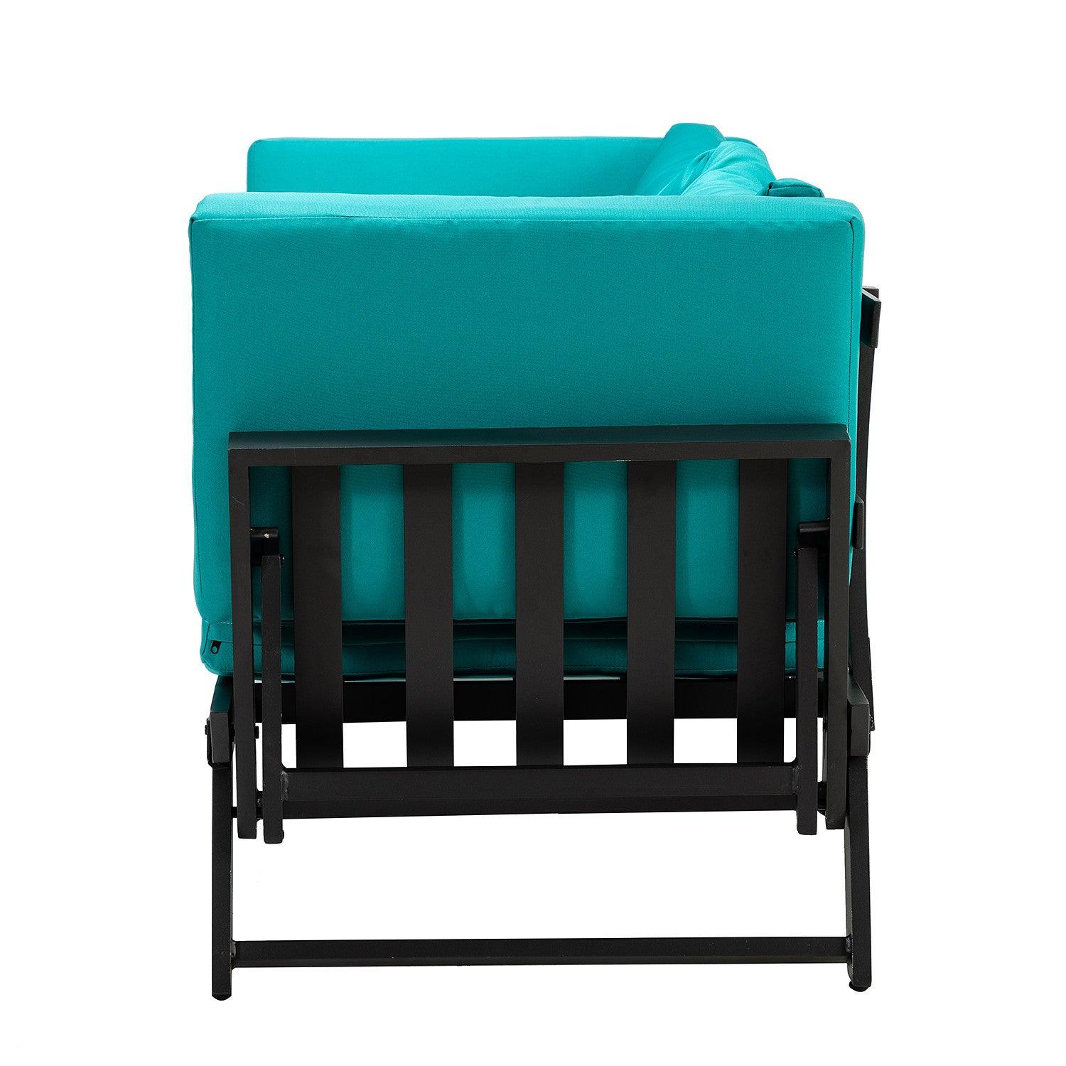 Teal Outdoor Patio Convertible Modern Daybed - AFS