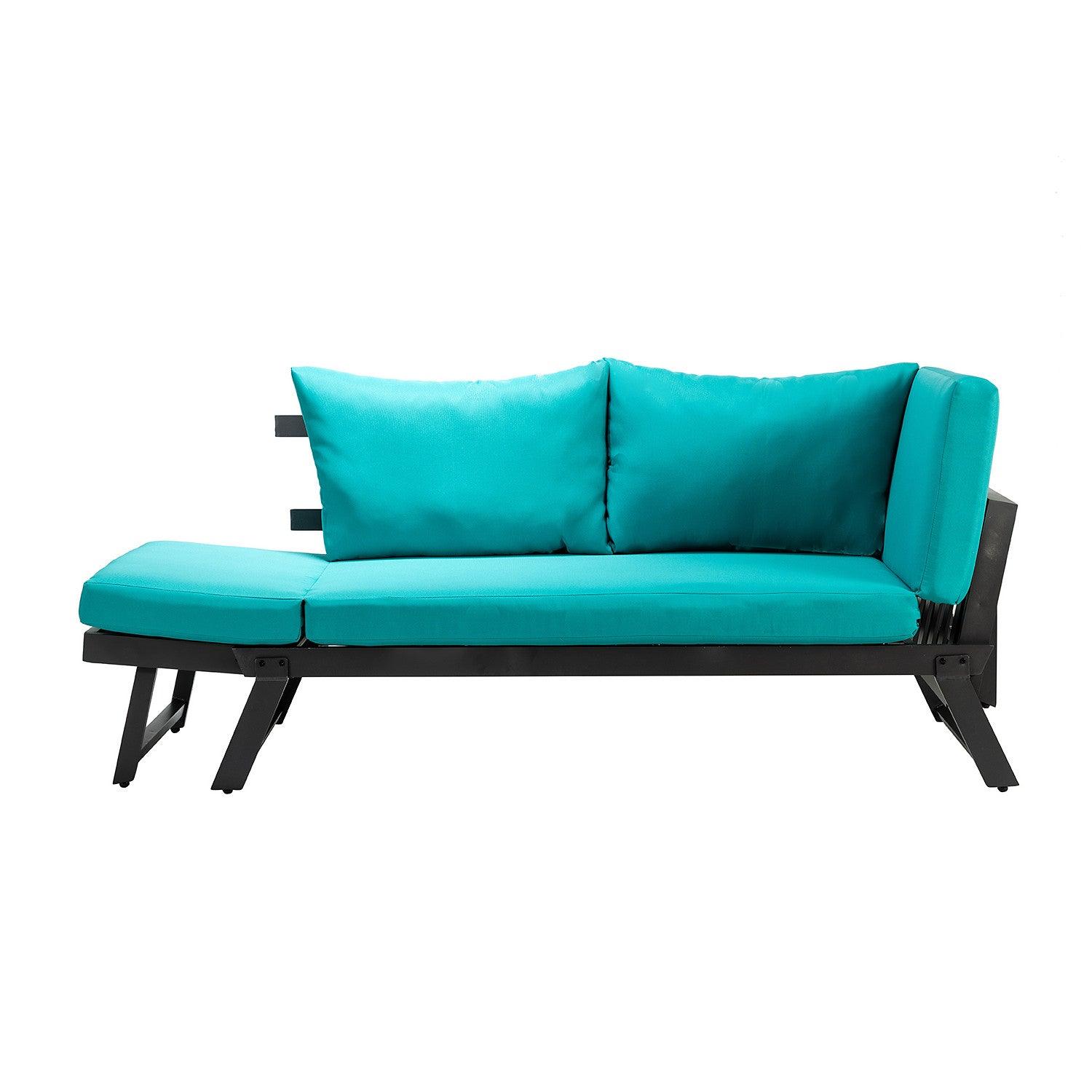 Teal Outdoor Patio Convertible Modern Daybed - AFS