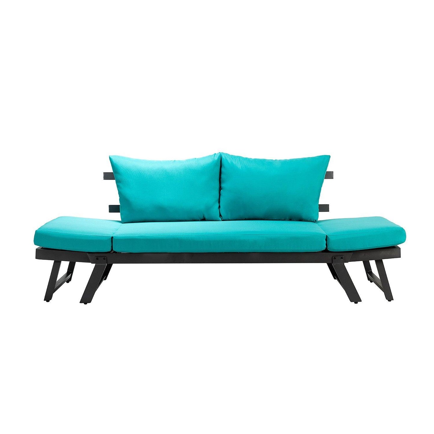 Teal Outdoor Patio Convertible Modern Daybed - AFS